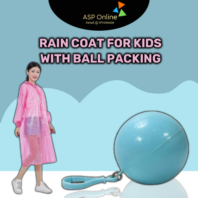 Rain Coat for Kids with Ball Packing
